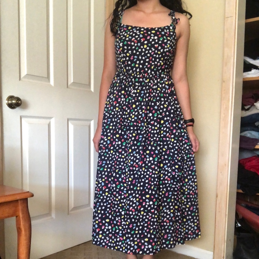 J Crew Navy Midi Dress Sz 6